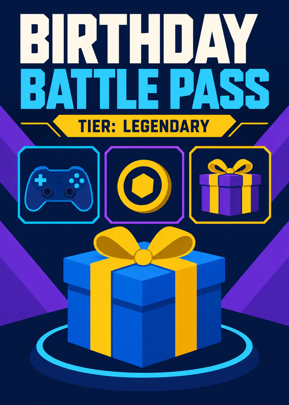 Birthday Battle Pass - gaming birthday card by Gamerly