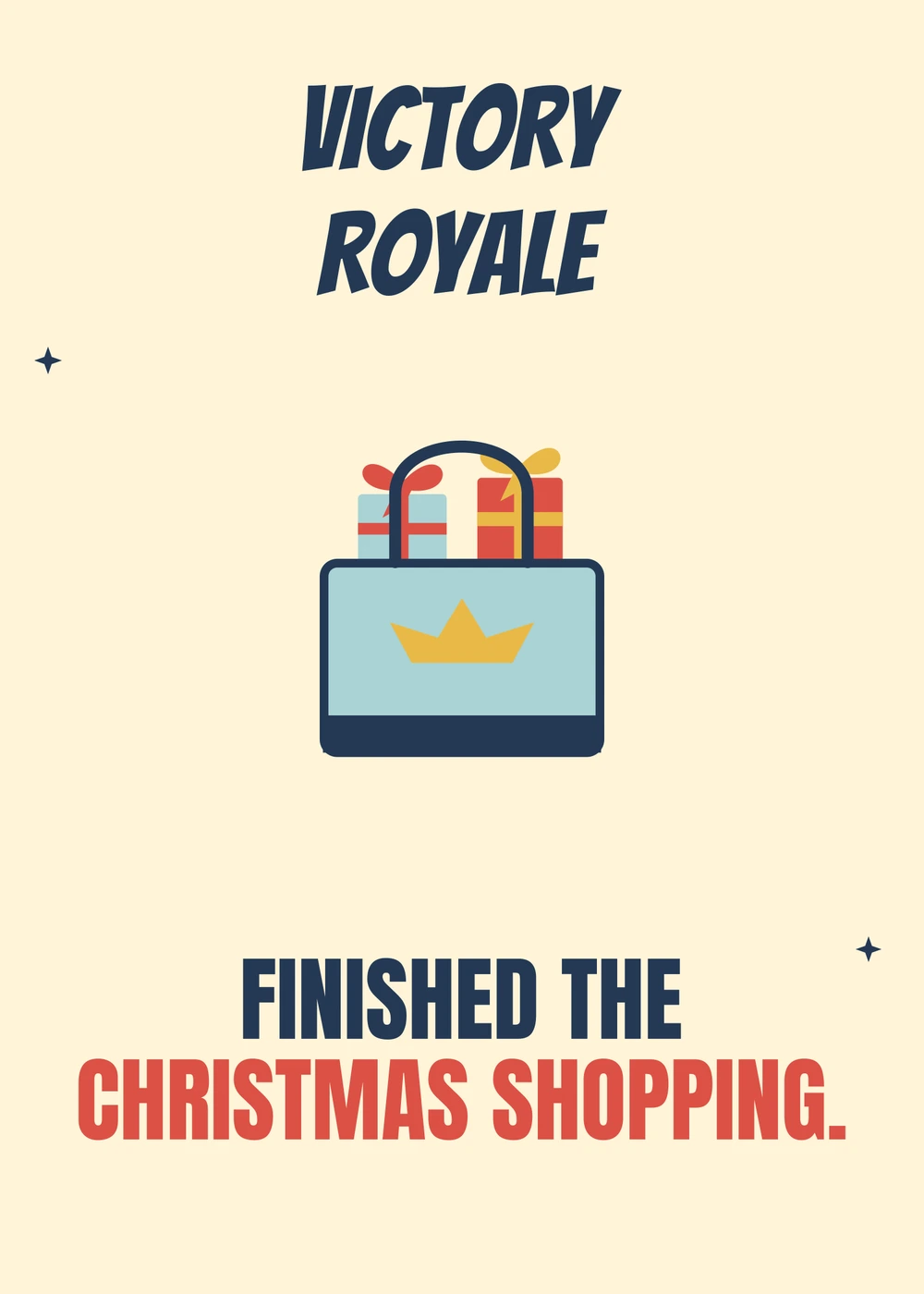 Christmas Victory Royale - gaming Christmas card by Gamerly