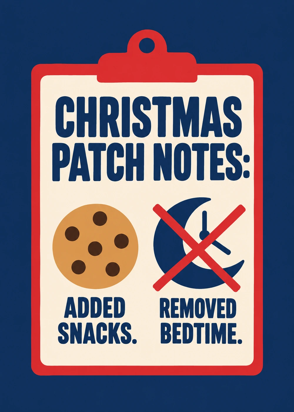 Added Snacks Removed Bedtime - gaming Christmas card by Gamerly