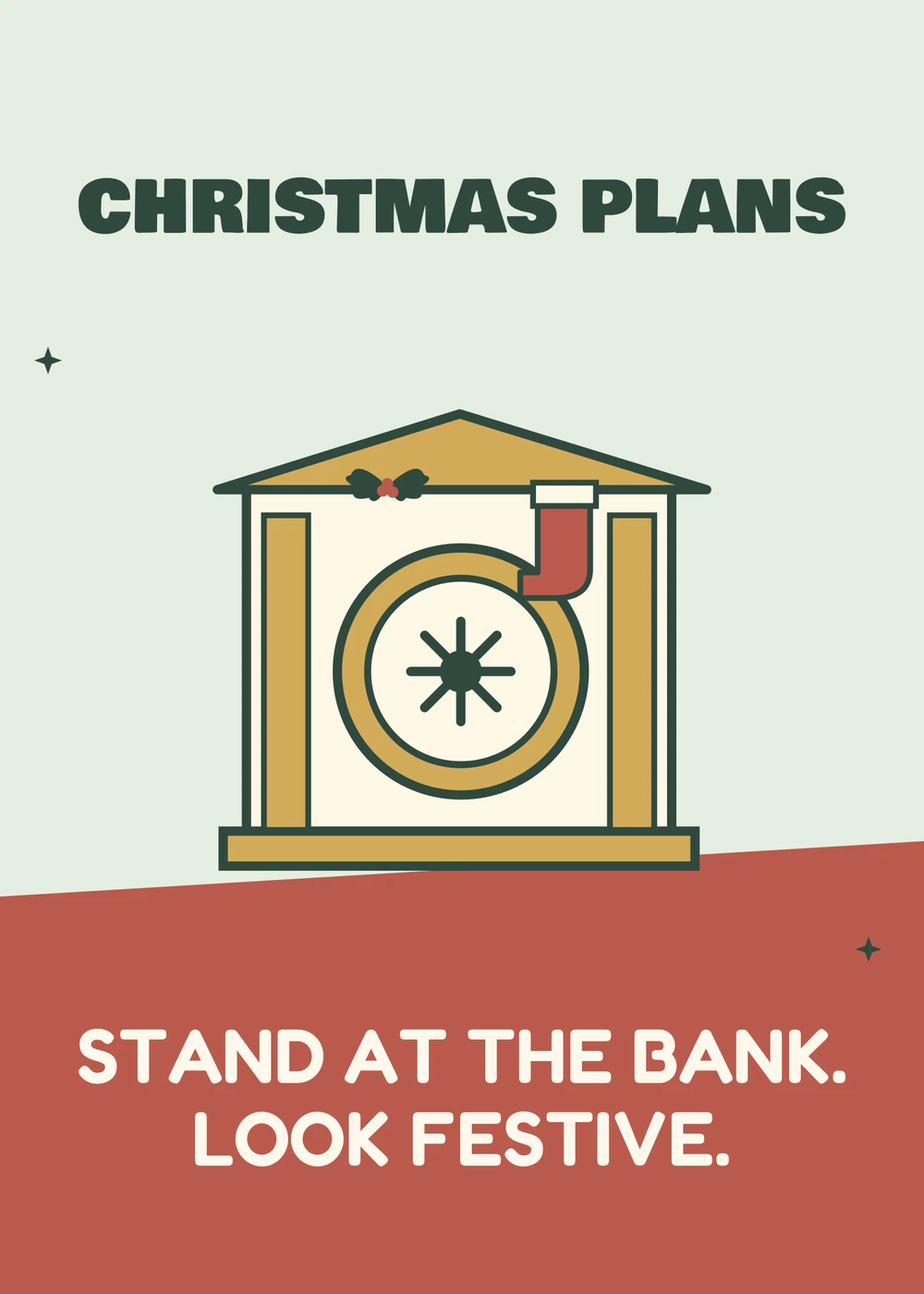 Holiday Bank Standing - gaming Christmas card by Gamerly