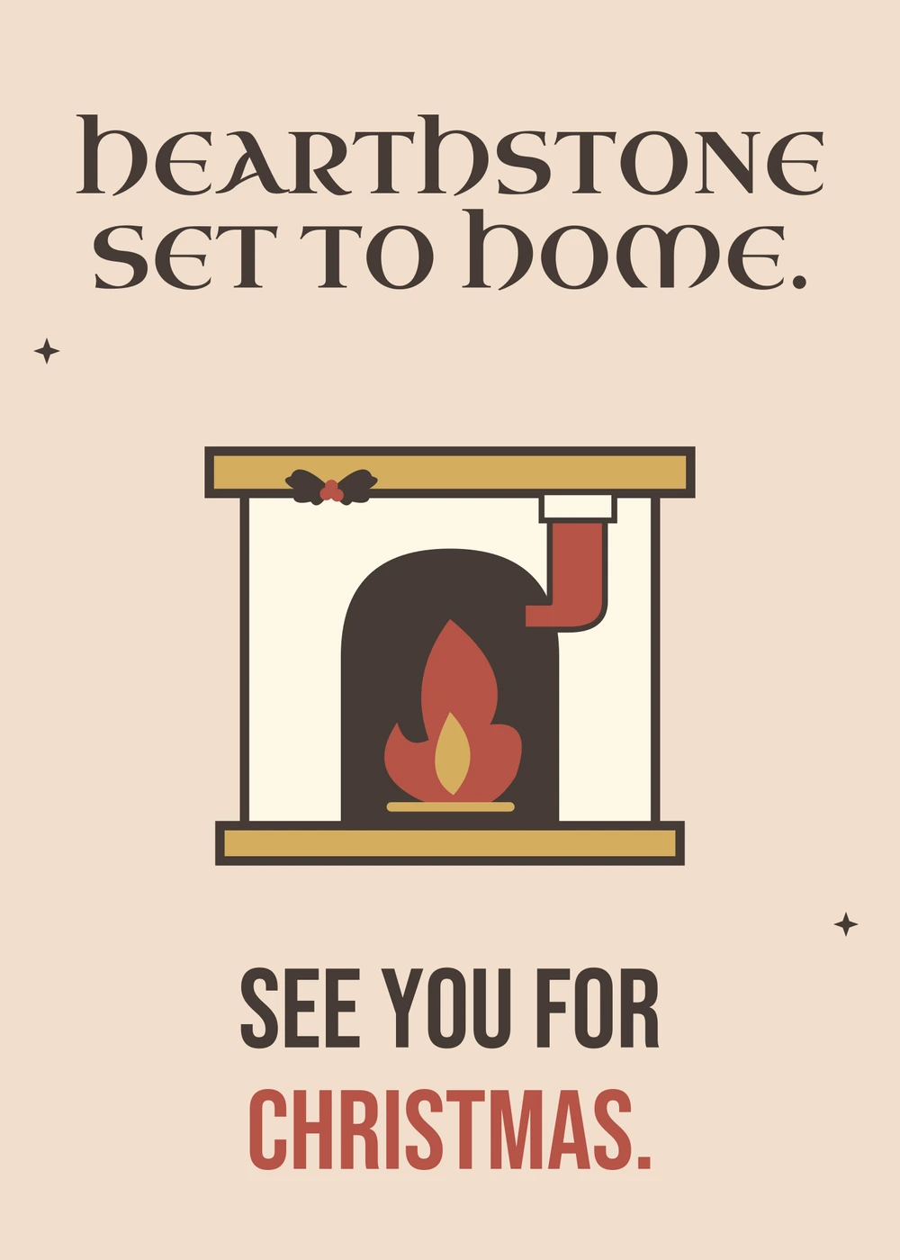 Home for the Hearthstone - gaming Christmas card by Gamerly