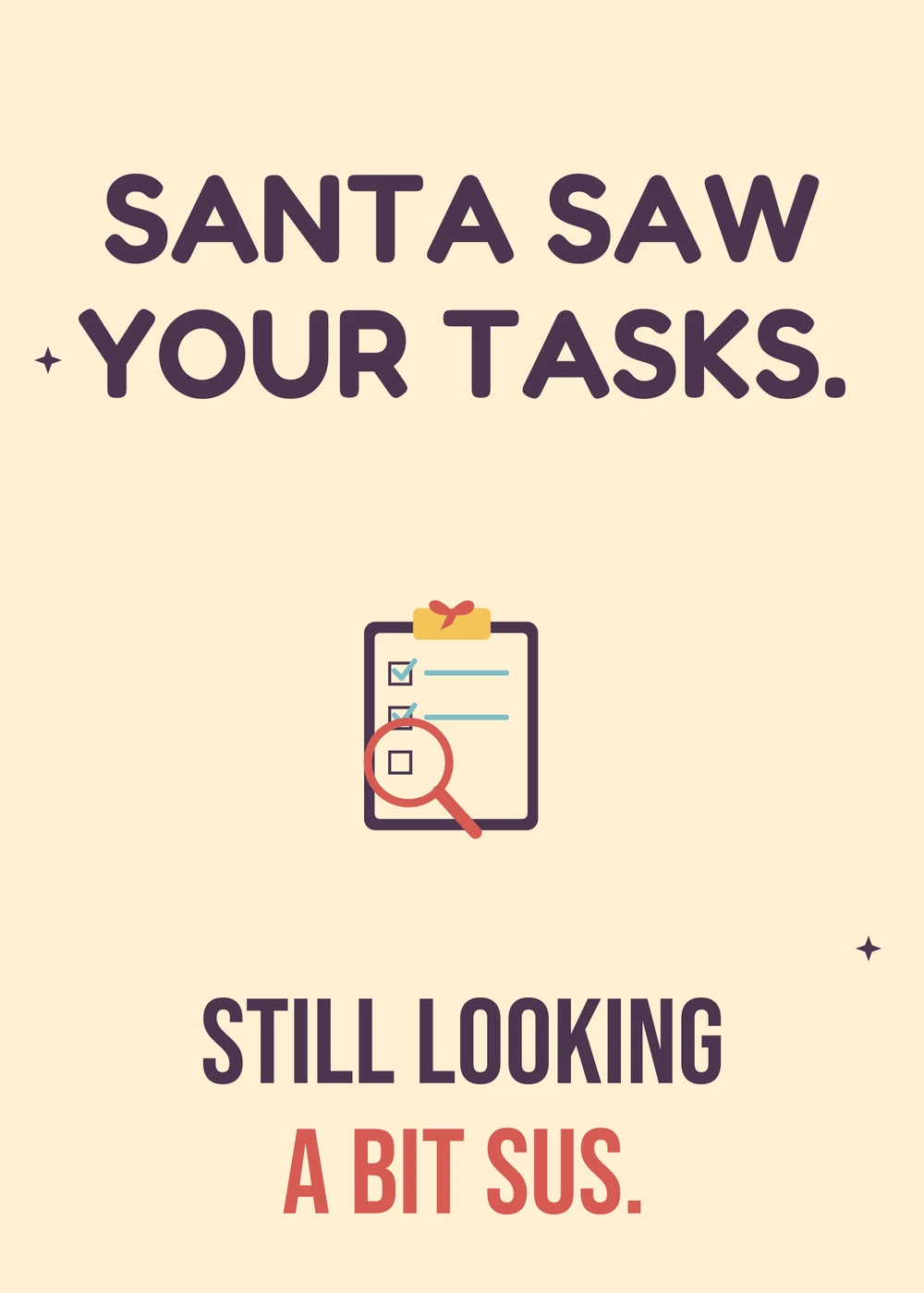 Santa Looks Sus - gaming Christmas card by Gamerly