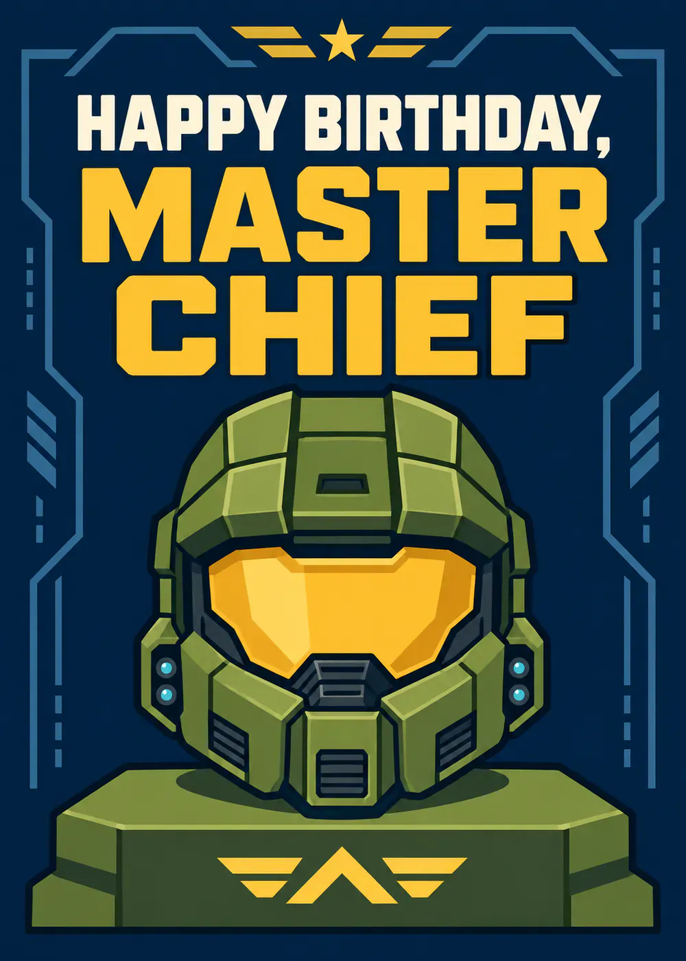 Happy Birthday Master Chief (Halo) - gaming birthday card by Gamerly