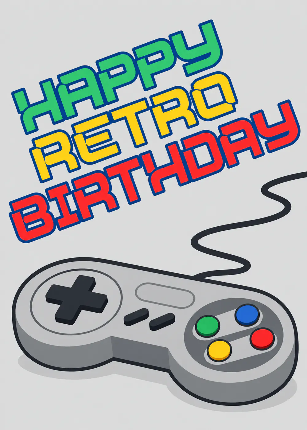 Happy Retro Birthday - gaming birthday card by Gamerly