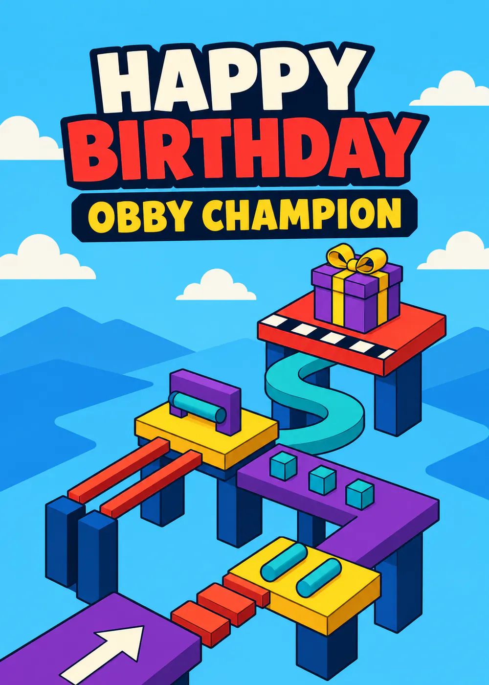 Obby Champion - gaming birthday card by Gamerly