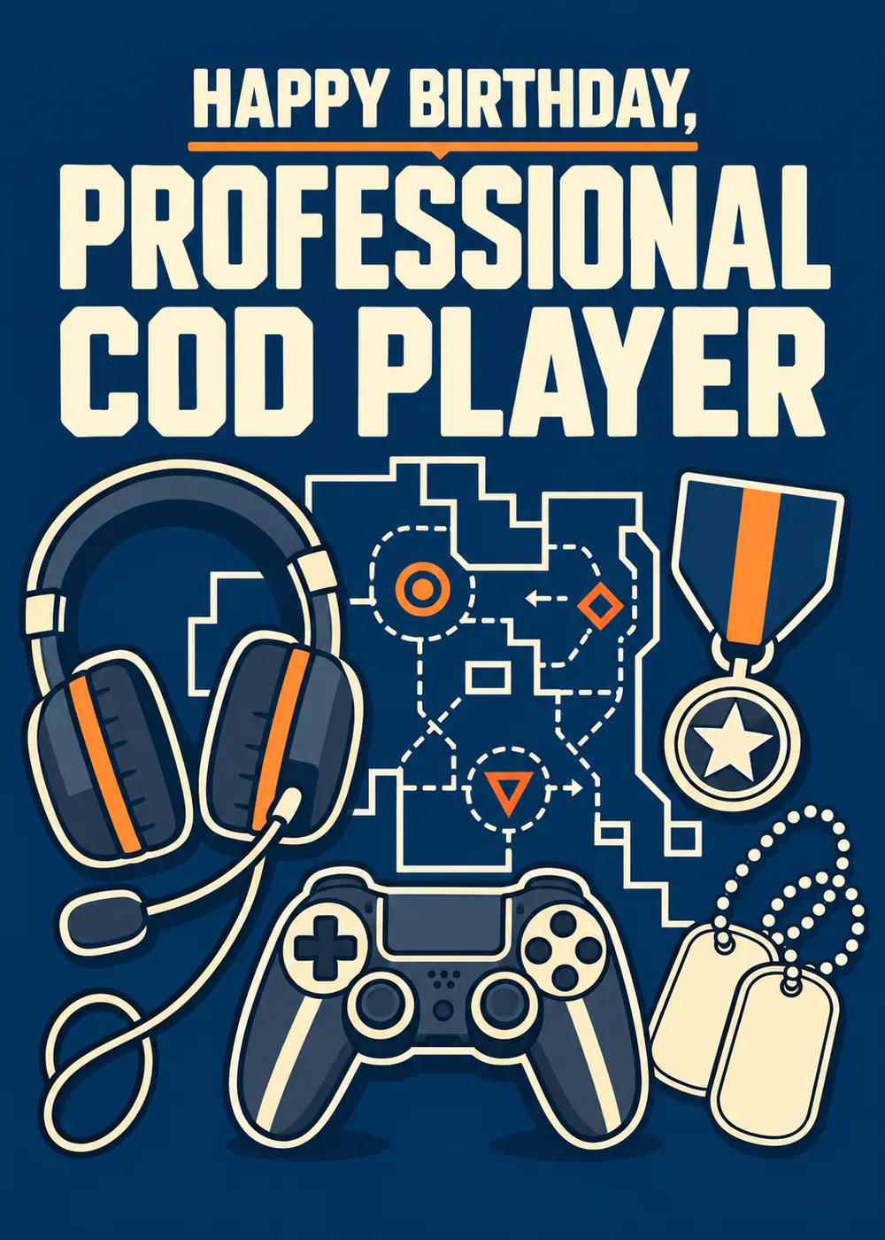 Professional COD Player - gaming birthday card by Gamerly