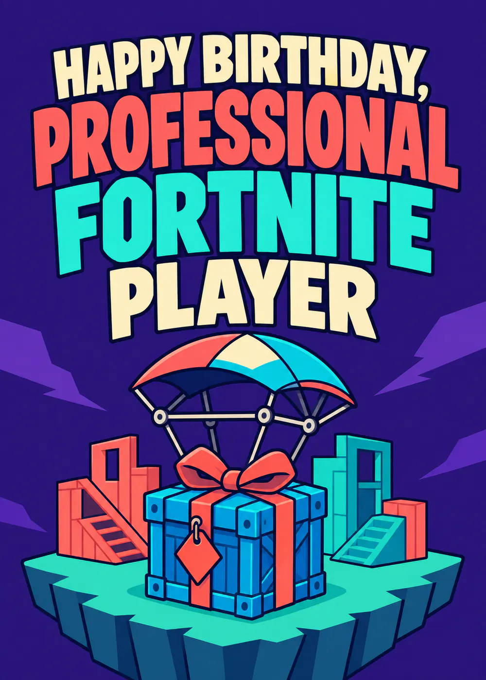 Professional Fortnite Player – Alt Design - gaming birthday card by Gamerly
