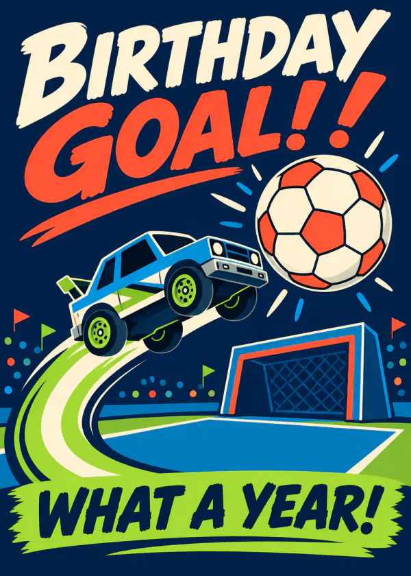Birthday Goal! - gaming birthday card by Gamerly