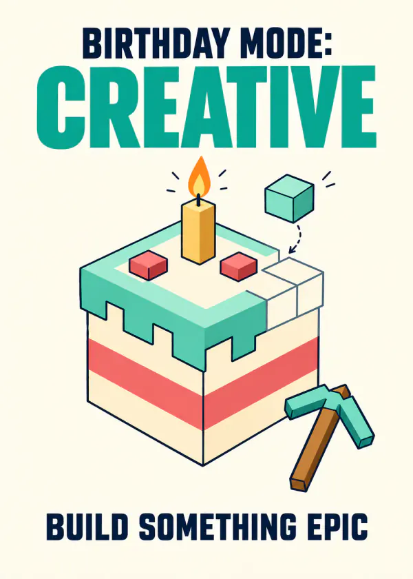 Birthday Mode: Creative - gaming birthday card by Gamerly