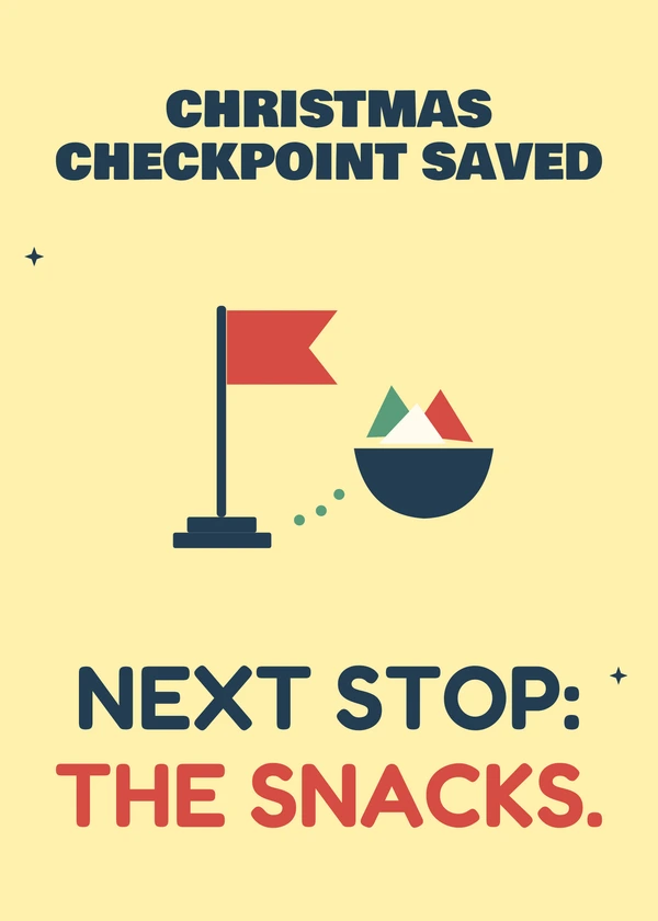 Christmas Checkpoint Saved - gaming Christmas card by Gamerly