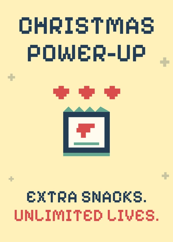 Christmas Power-Up - gaming Christmas card by Gamerly