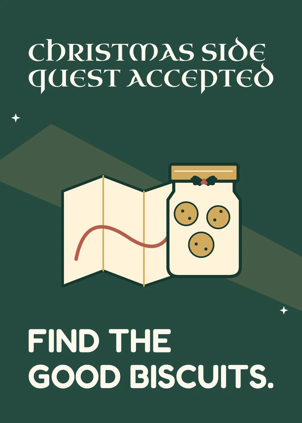 Christmas Side Quest Accepted - gaming Christmas card by Gamerly
