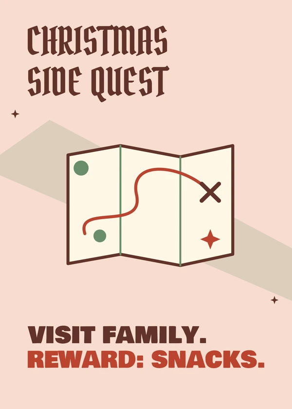 Christmas Side Quest - gaming Christmas card by Gamerly