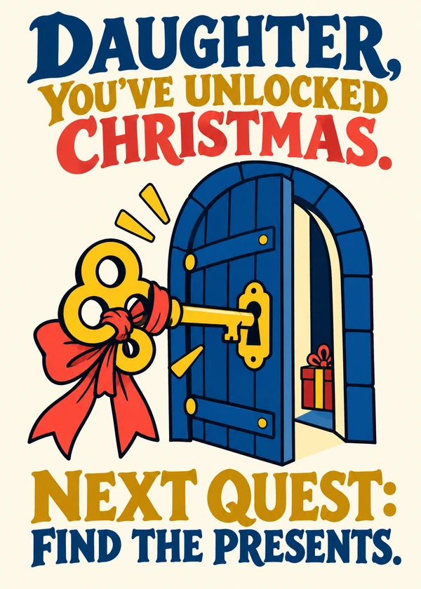 Christmas Unlocked Card for Daughter - gaming Christmas card by Gamerly