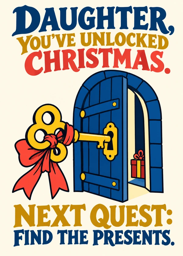 Christmas Unlocked Card for Daughter - gaming Christmas card by Gamerly