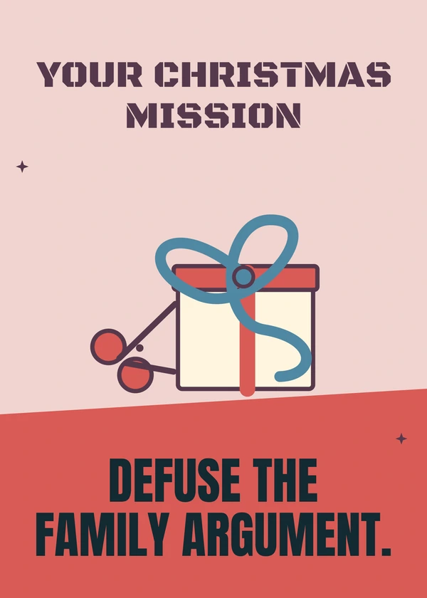 Defuse the Family Argument - gaming Christmas card by Gamerly