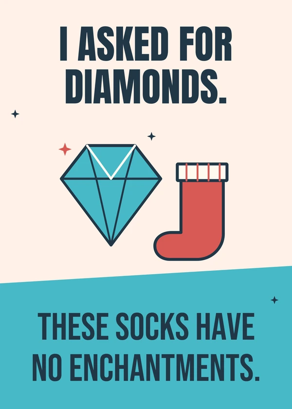 Diamond Wish List - gaming Christmas card by Gamerly