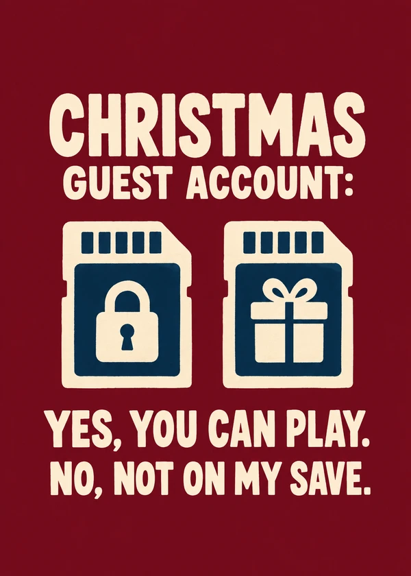 Christmas Guest Account - gaming Christmas card by Gamerly