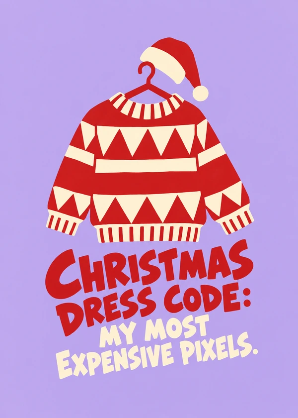 Christmas Pixel Dress Code - gaming Christmas card by Gamerly