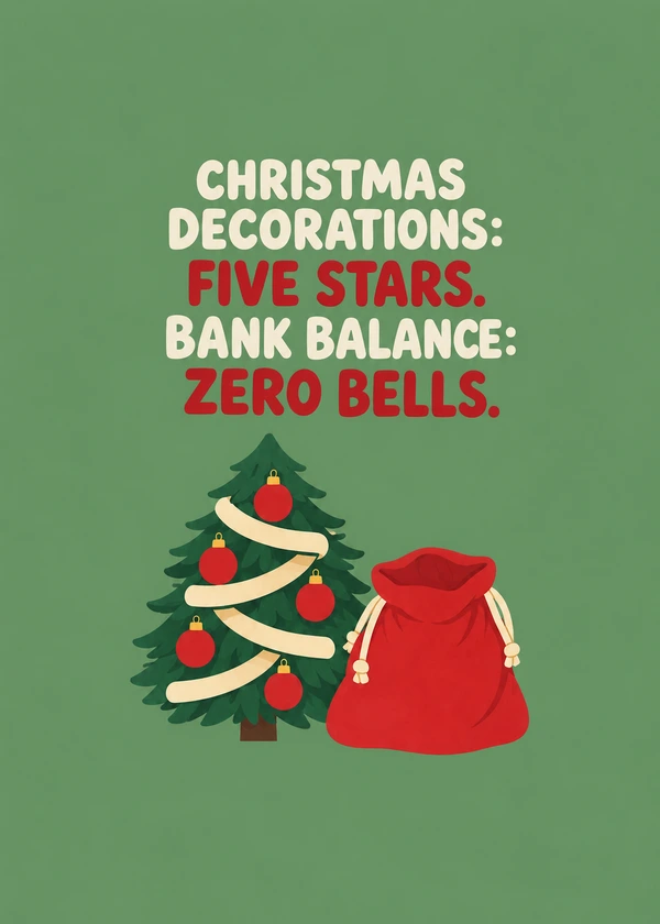 Five Star Christmas Zero Bells - gaming Christmas card by Gamerly