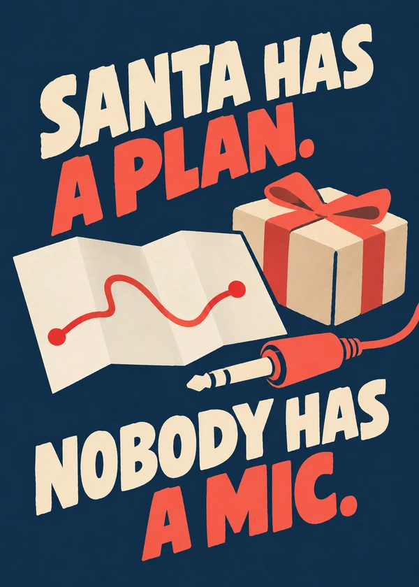 Santa Has a Plan - gaming Christmas card by Gamerly
