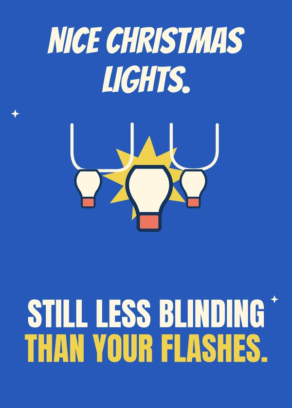 Flashbang Fairy Lights - gaming Christmas card by Gamerly