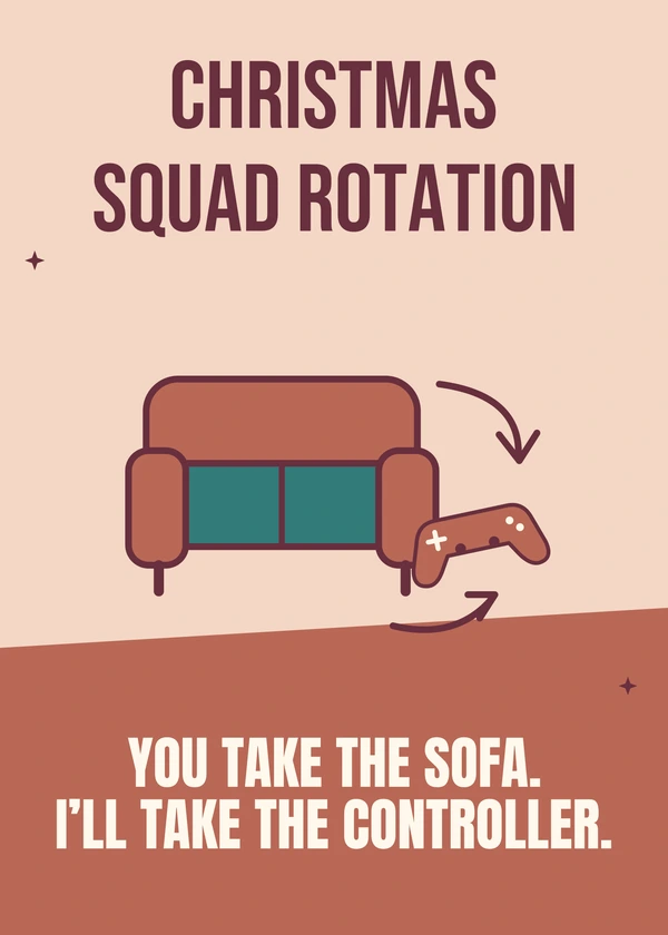 Christmas Squad Rotation - gaming Christmas card by Gamerly