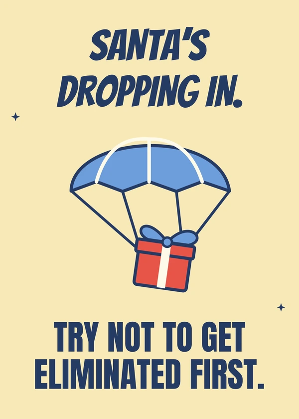 Festive Supply Drop - gaming Christmas card by Gamerly
