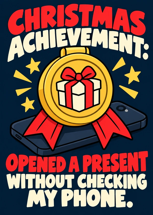 The Christmas Present Achievement - gaming Christmas card by Gamerly