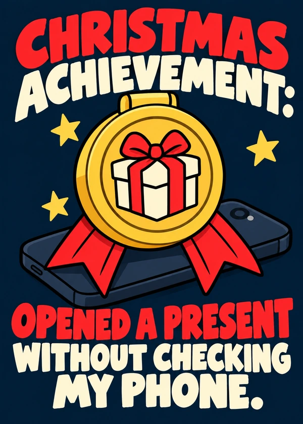 The Christmas Present Achievement - gaming Christmas card by Gamerly