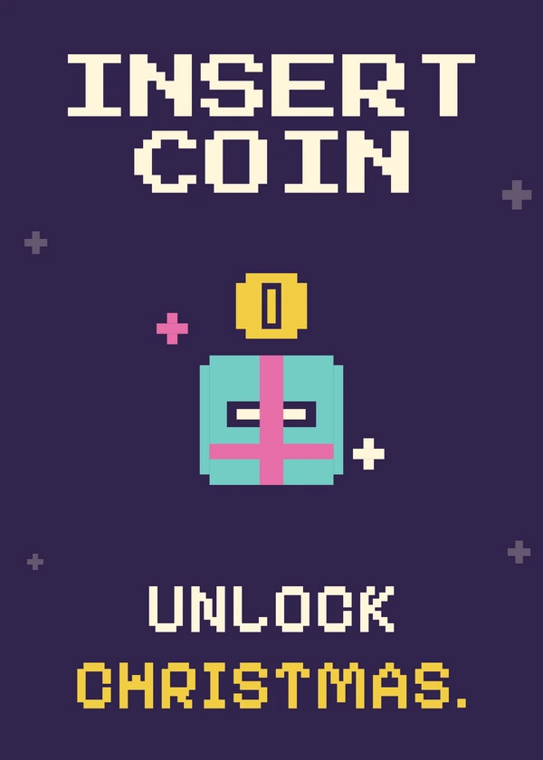 Insert Christmas Coin - gaming Christmas card by Gamerly