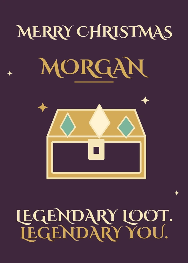 Legendary Loot - gaming Christmas card by Gamerly