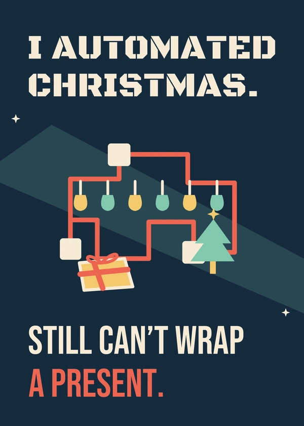 Redstone Christmas Lights - gaming Christmas card by Gamerly