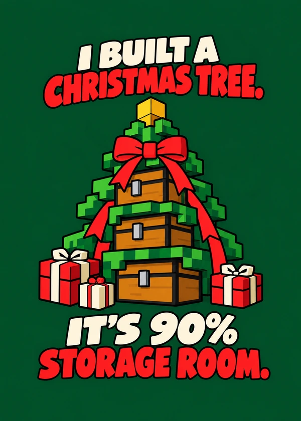 The Christmas Storage Tree - gaming Christmas card by Gamerly