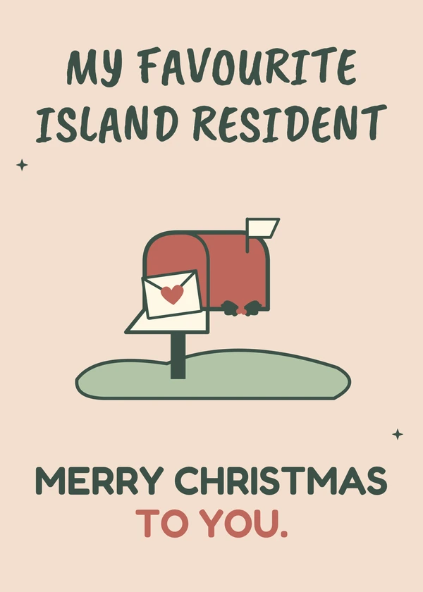 My Favourite Island Resident - gaming Christmas card by Gamerly
