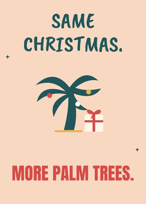 Palm Tree Christmas - gaming Christmas card by Gamerly