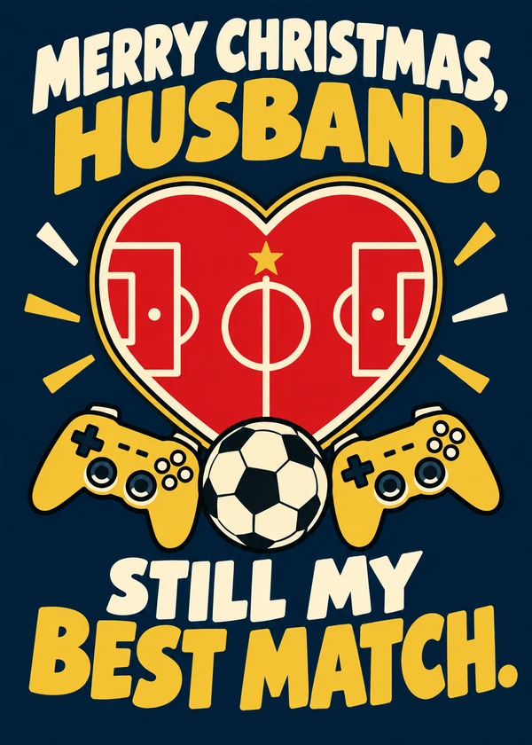 Best Match Christmas Card for Husband - gaming Christmas card by Gamerly