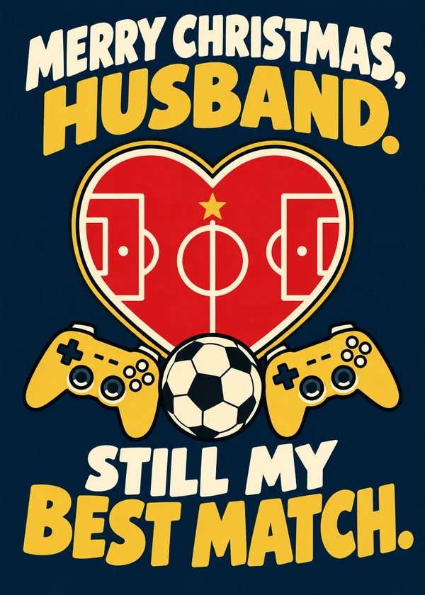 Best Match Christmas Card for Husband - gaming Christmas card by Gamerly