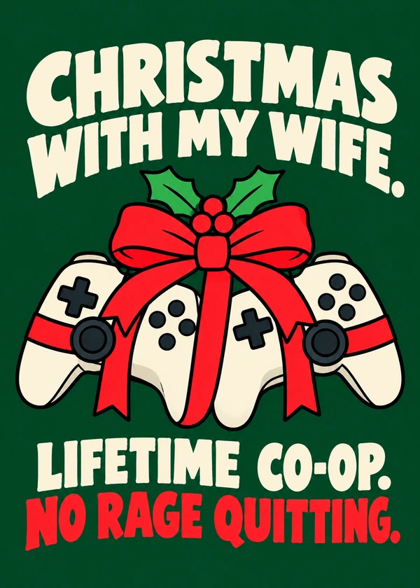 Lifetime Co-op Christmas Card for Wife - gaming Christmas card by Gamerly