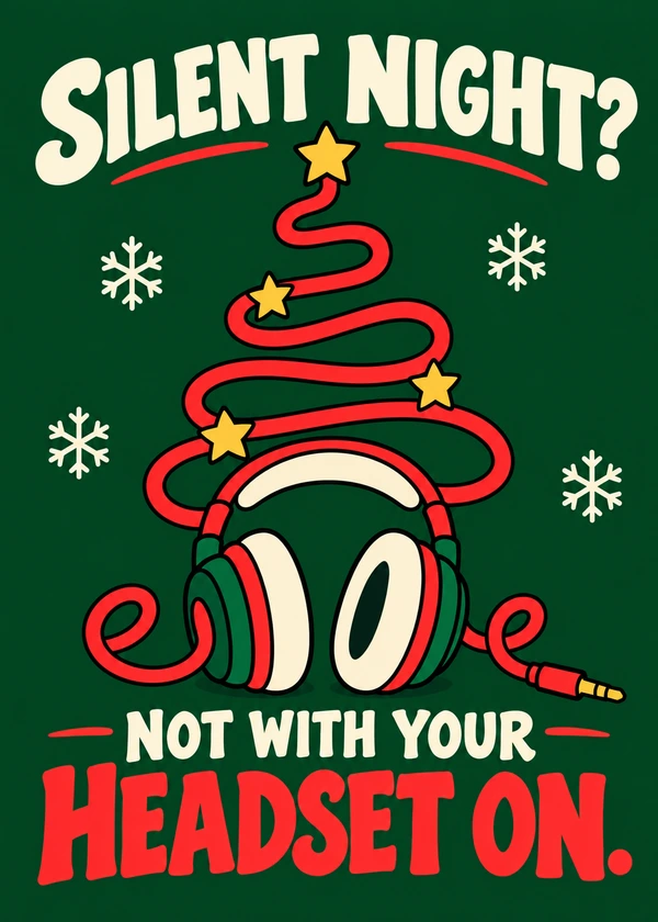 Silent Night? - gaming Christmas card by Gamerly