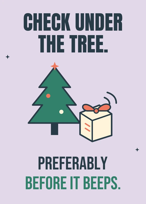 Spike Under the Tree - gaming Christmas card by Gamerly