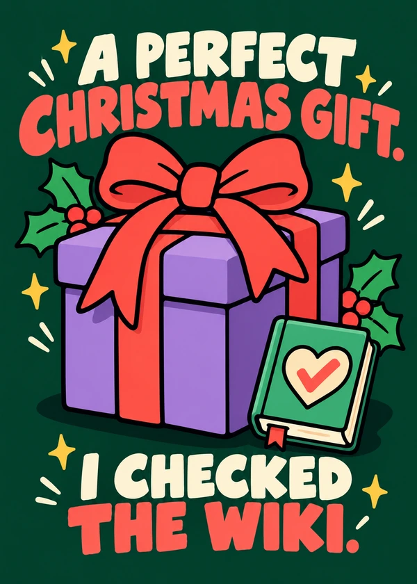 I Checked the Christmas Gift Wiki - gaming Christmas card by Gamerly
