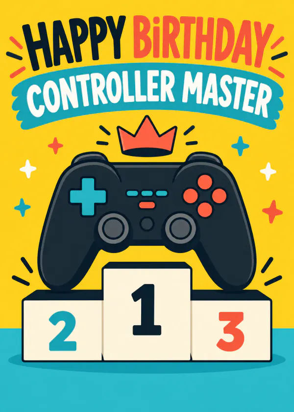 Controller Master - gaming birthday card by Gamerly