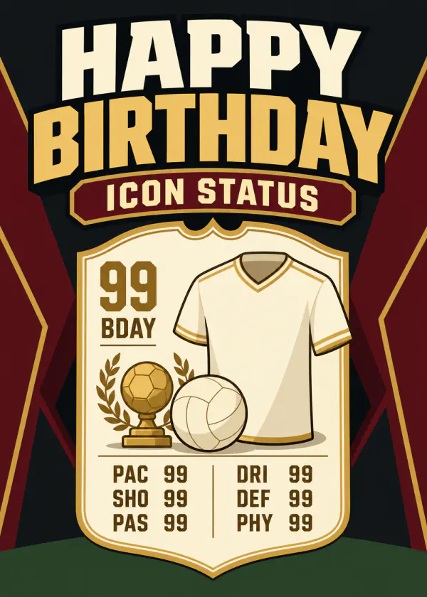 Icon Status - gaming birthday card by Gamerly