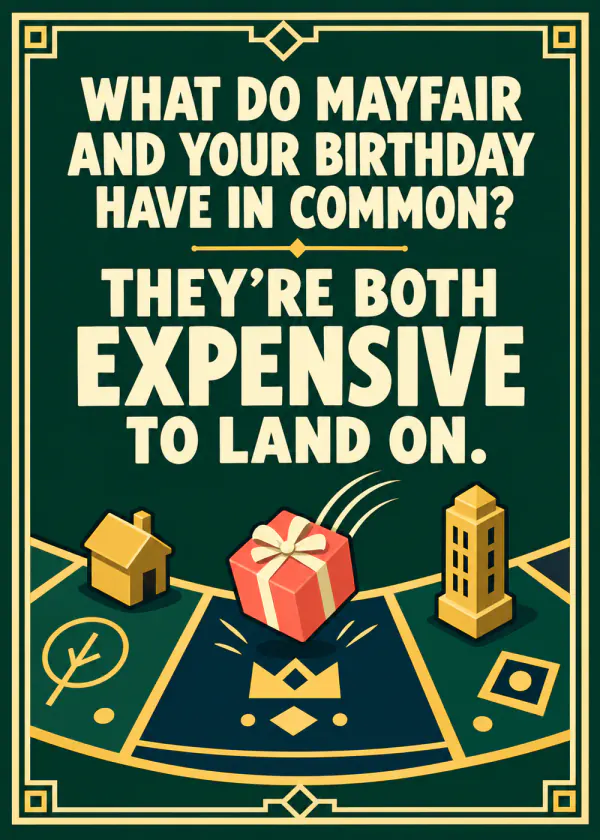 You and Mayfair - gaming birthday card by Gamerly